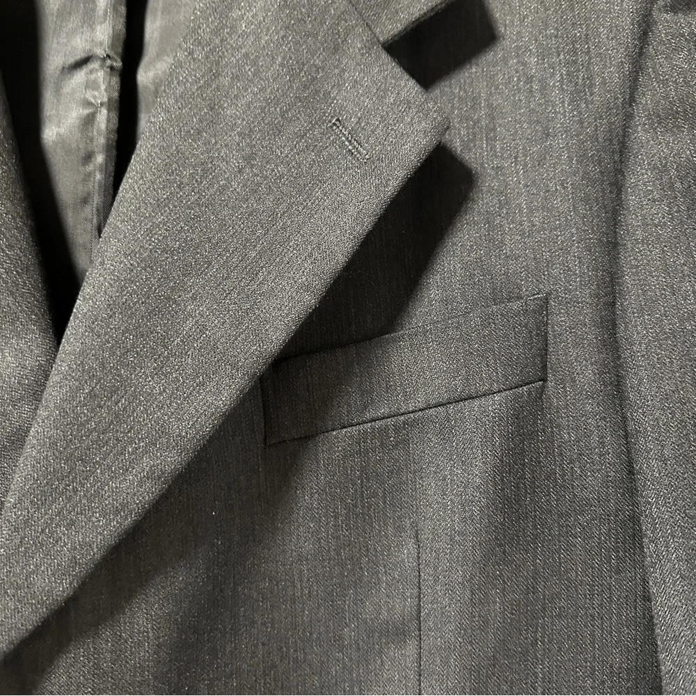 Nino Fenzi Italian Merino Wool Gray Lined Sport Coat Jacket Mens Size 44R Career